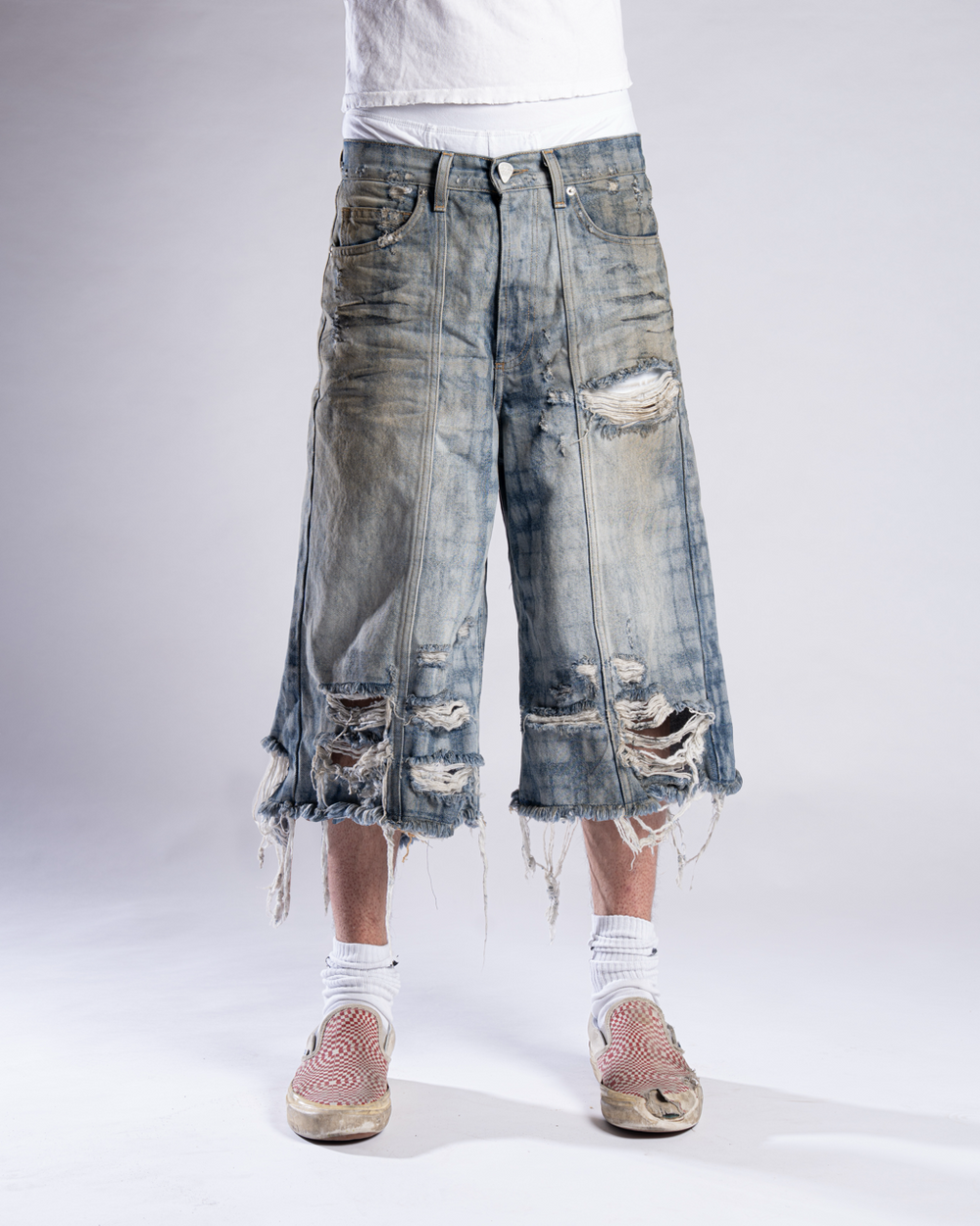 Lasered Plaid Shorts