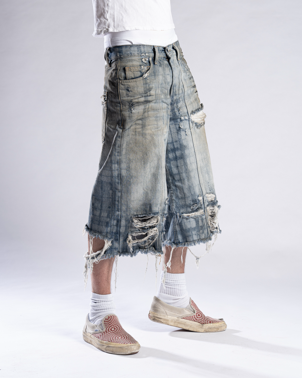 Lasered Plaid Shorts